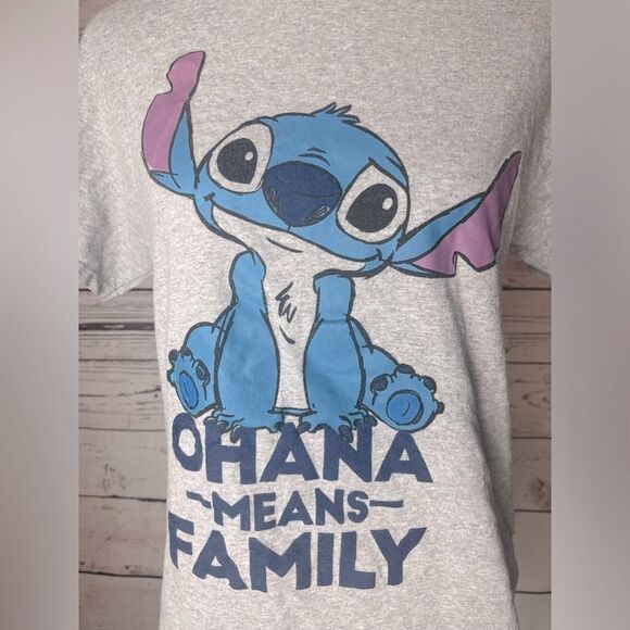 Stitch Ohana Means Family Custom Made Gray Short Sleeve Tee - Picture 2 of 5
